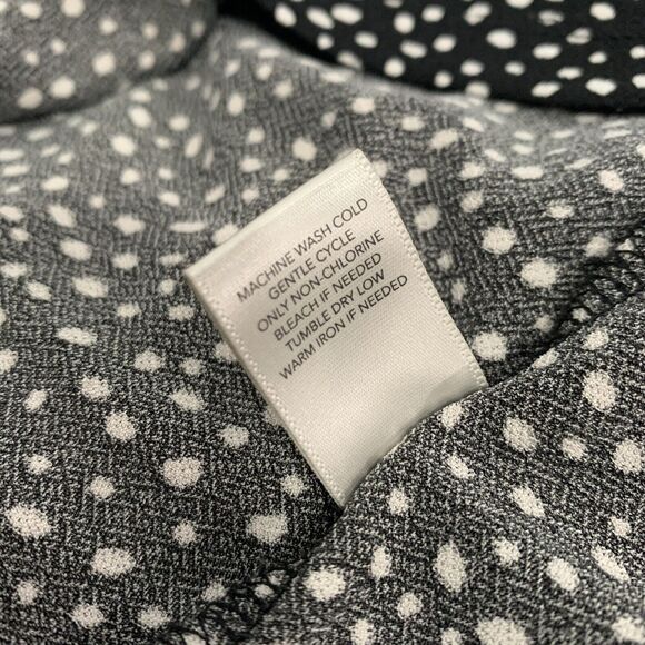 Christopher & Banks Womens Size Large Black White Polka Dot Classic Knit Top - Picture 7 of 7